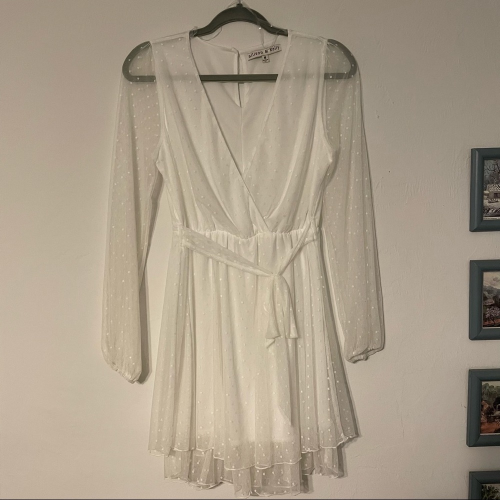 Long sleeve white dress